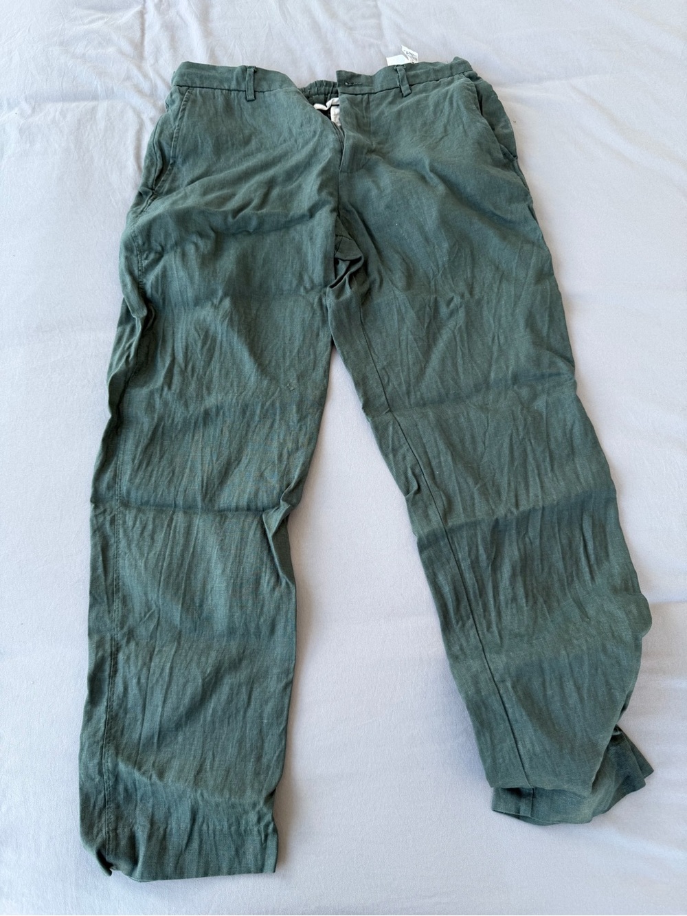 Zara Men's Dark Olive Green Drawstring Chinos